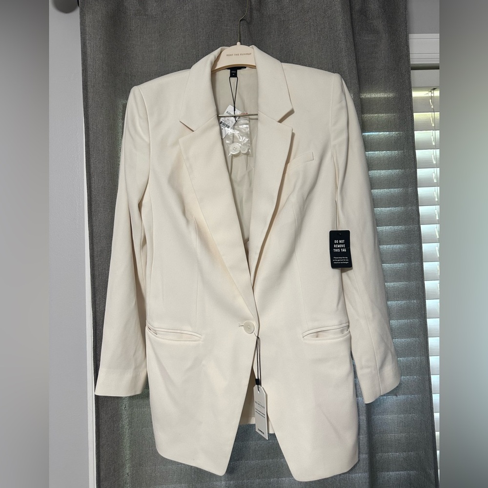 NWT Express One Button Boyfriend Blazer in Cream